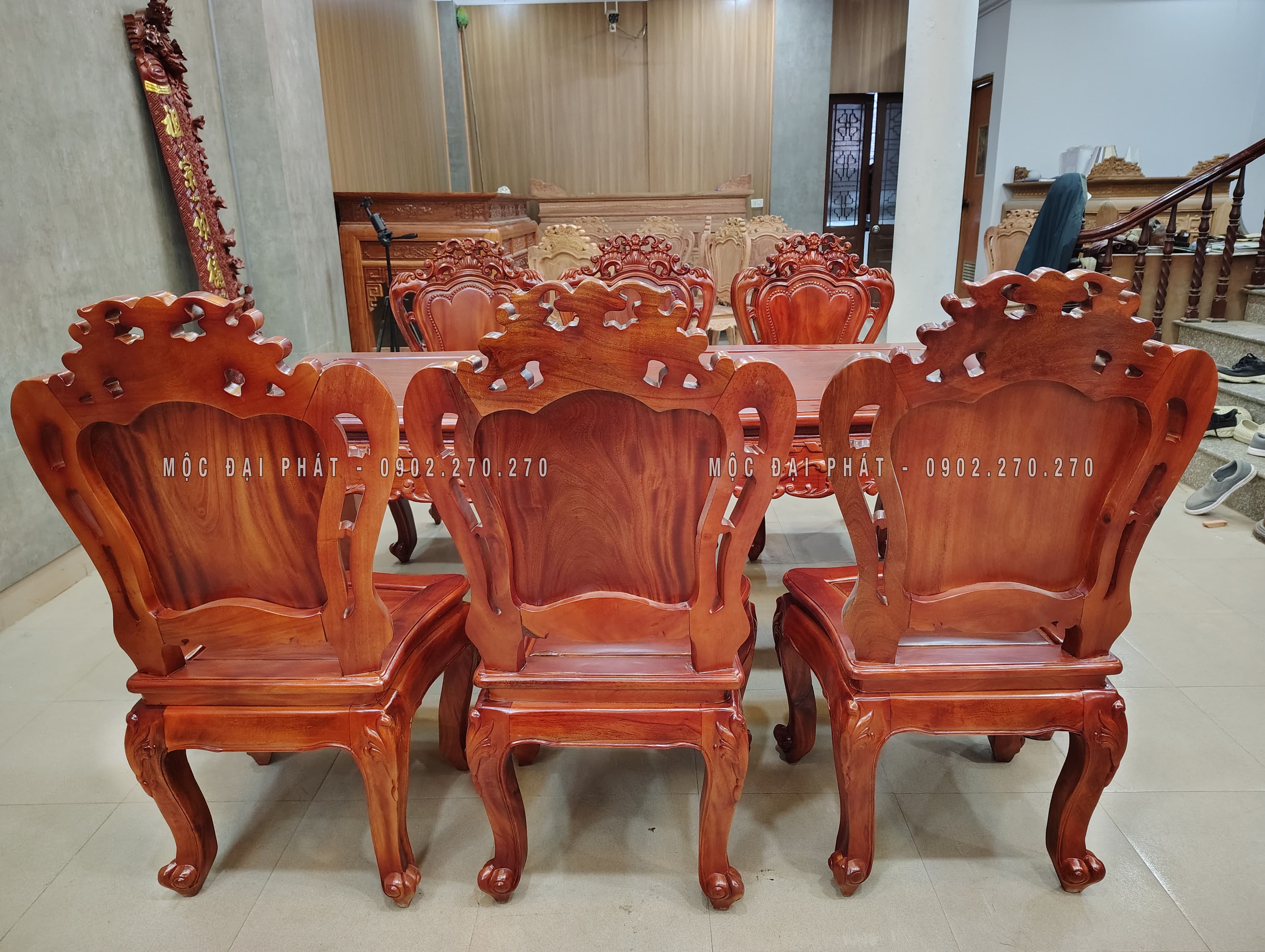 Bàn ăn chữ nhật 6 ghế Mẫu louis - (BA-02) Thumbnail 8