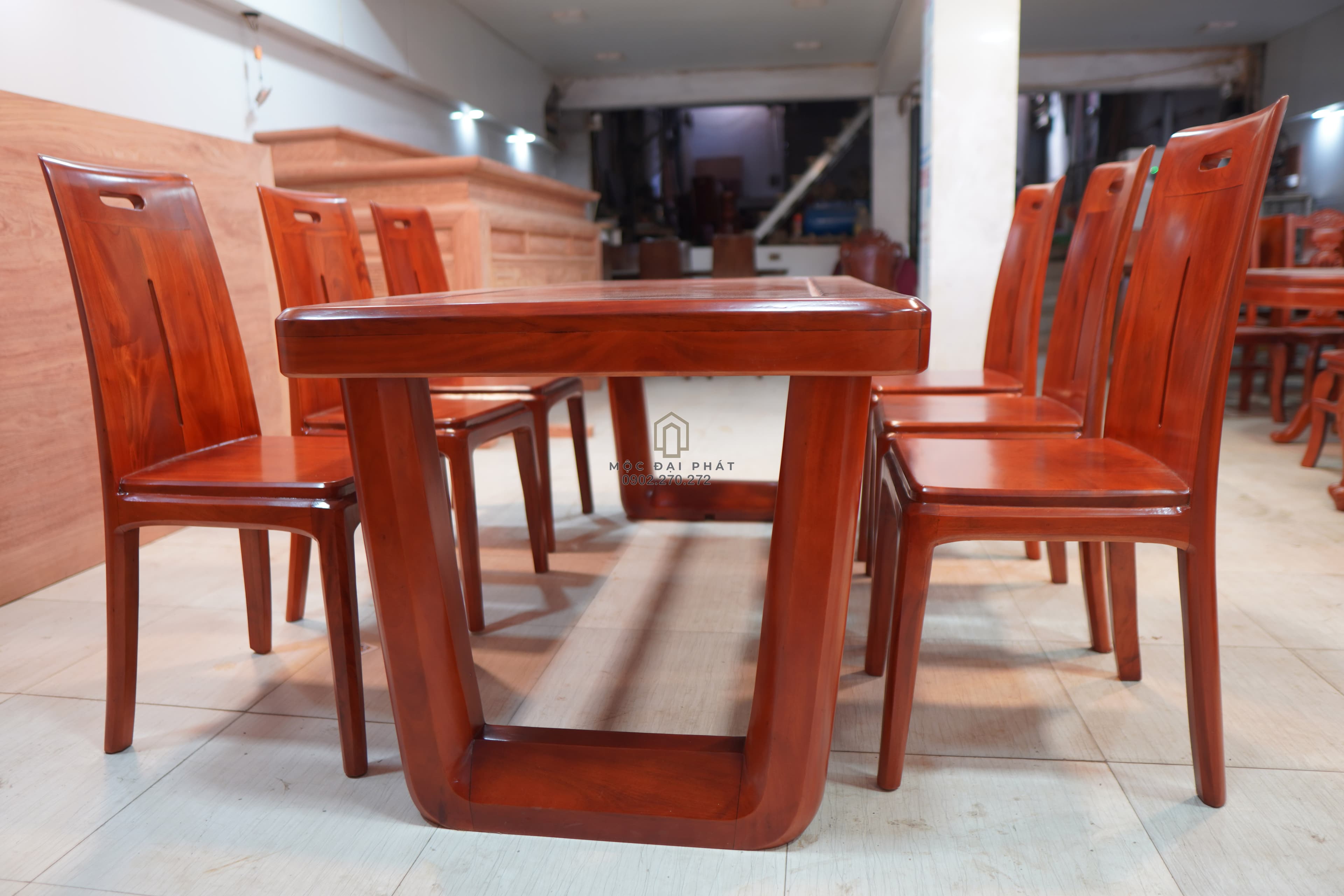 Bàn Ăn Hiện Đại 6 Ghế Chân Chữ U Nguyên Khối (Mã: BA03) – Đẳng Cấp Tối Giản, Sang Trọng Thumbnail 4