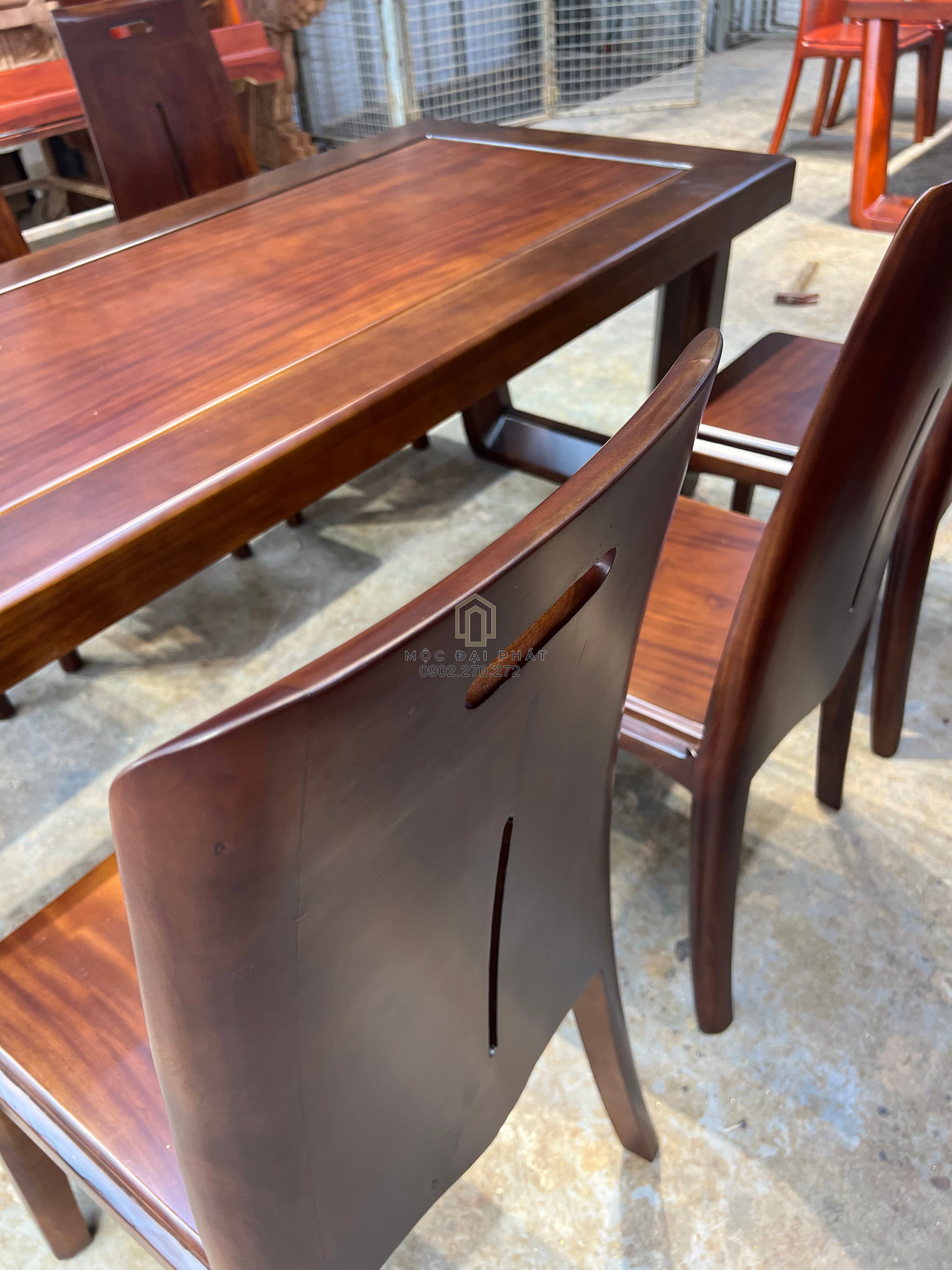 Bàn Ăn Hiện Đại 6 Ghế Gỗ Lim Màu Walnut (Mã: BA-06) Thumbnail 9